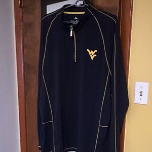 Tommy Bahama Navy Pullover with Yellow Trim